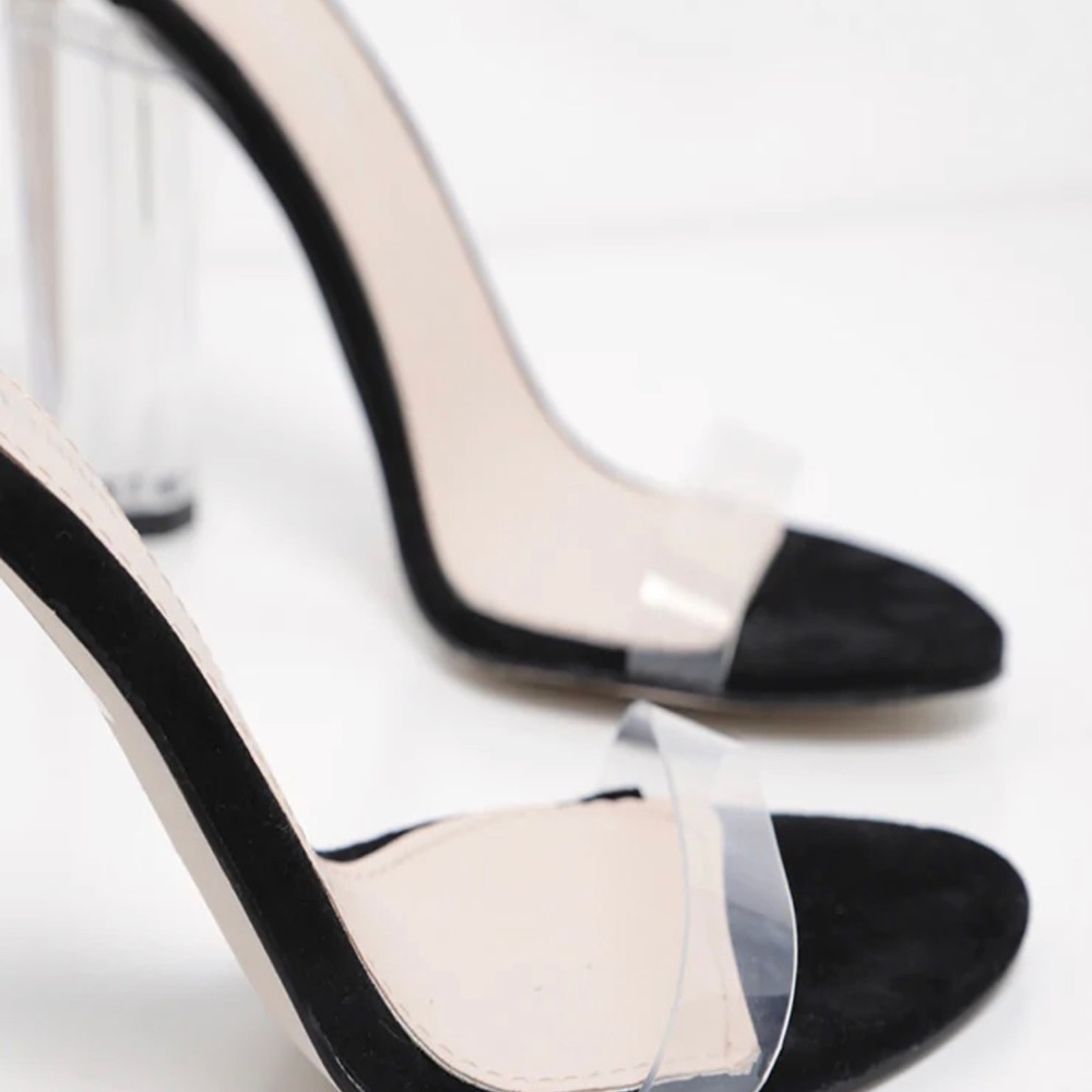 Black Clear Strap Heels